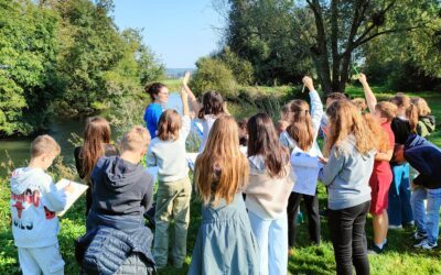 les élèves de 6e ont fait la classe dehors.